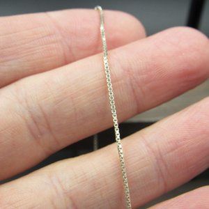 8" Sterling Silver Plain Box Chain Bracelet Vintage